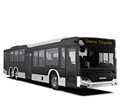 bieločierny mestský autobus Scania Citywide